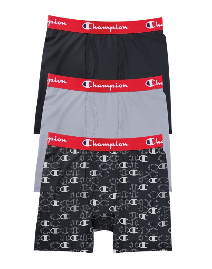 Champion Everyday Active 3-Pairs - Miesten Mustat/Harmaat Alushousut - Suomi 6873094-NV